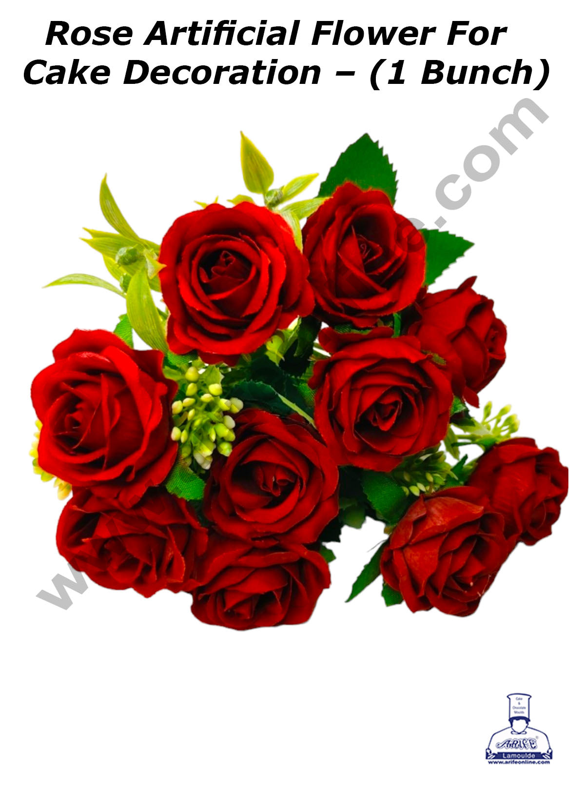 Rose Artificial Flower For Cake Decoration – (1 Bunch) (MOQ 12 BUNCH)