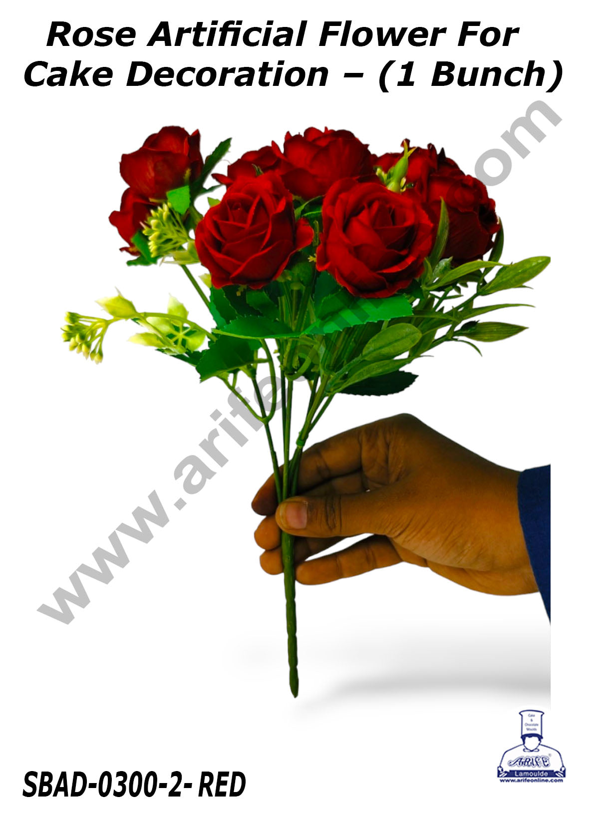 Rose Artificial Flower For Cake Decoration – (1 Bunch) (MOQ 12 BUNCH)