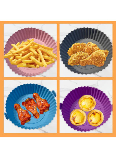 Air Fryer Silicone Liners | Round Non Stick Air Fryer Silicone Liners | 6.5 Inch (Big) (MOQ 12 PCS) (io)
