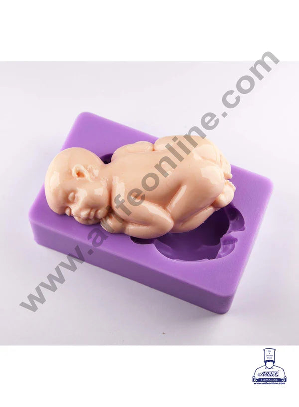 1Pcs Sleeping Baby Silicone Mold for Cake Decoration Candy Soap Making B734  (MOQ 12 PCS) (AFD)