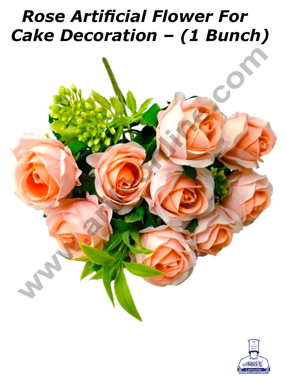 Rose Artificial Flower For Cake Decoration – (1 Bunch) (MOQ 12 BUNCH)