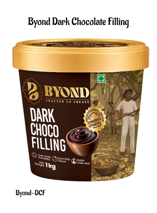 BYOND Dark Choco Filling | Ready-to-Use Chocolate Filling for Cakes, Pastries & Desserts (1 Kg) (Beyond-DCF)