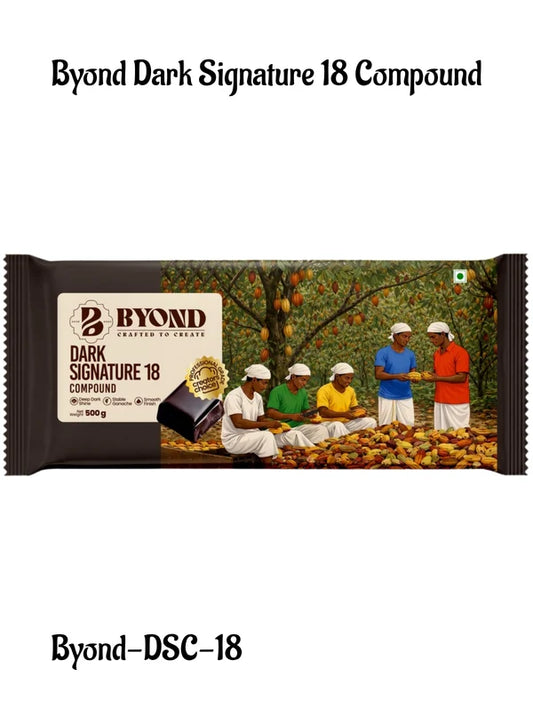 BYOND Dark Signature 18 Compound | Professional Dark Compound Chocolate for Baking, Moulding & Desserts (500 g) (Beyond-DSC-18)