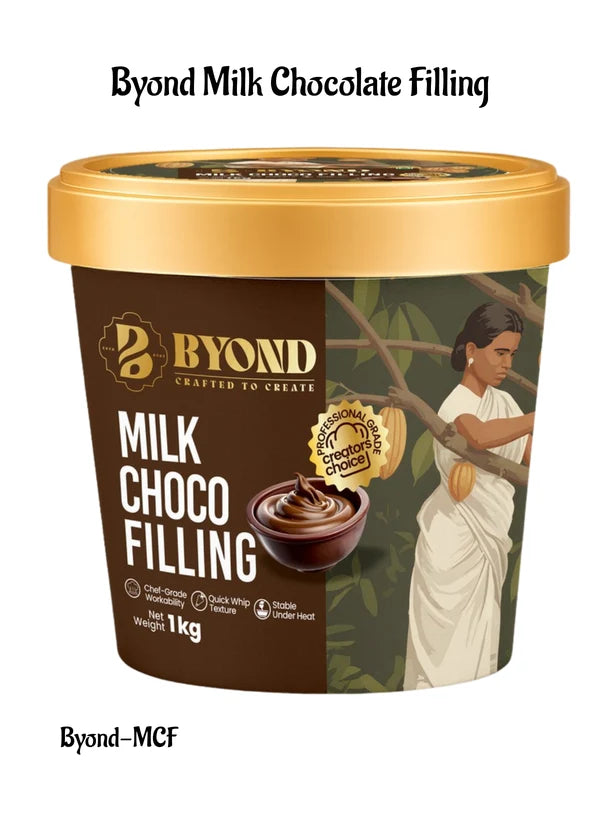 BYOND Milk Choco Filling | Ready-to-Use Milk Chocolate Filling for Cakes, Pastries & Desserts (1 Kg) (Beyond-MCF)