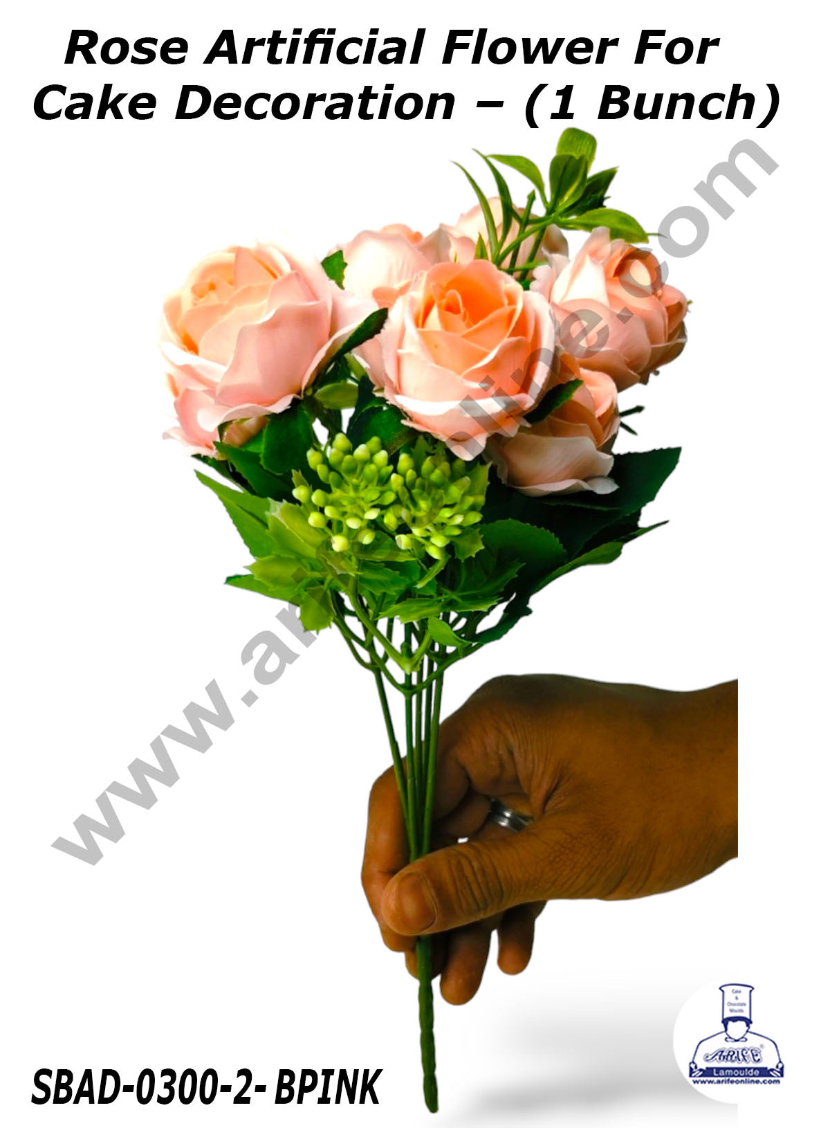 Rose Artificial Flower For Cake Decoration – (1 Bunch) (MOQ 12 BUNCH)