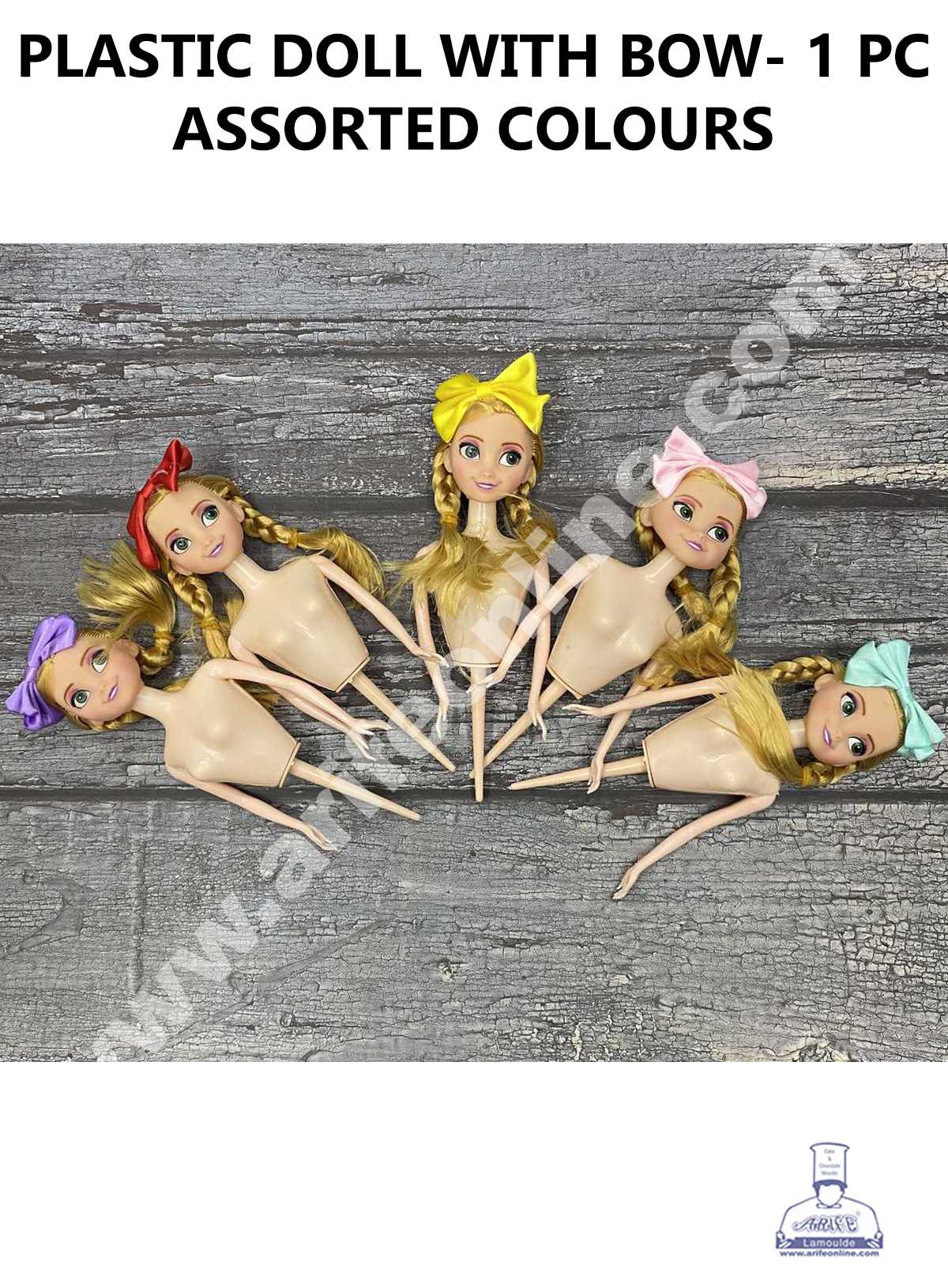 CAKE DECOR™ 1 Piece Plastic Lovely Doll with Bow Cake Topper Cake Decorating Tools (SBCD-003)