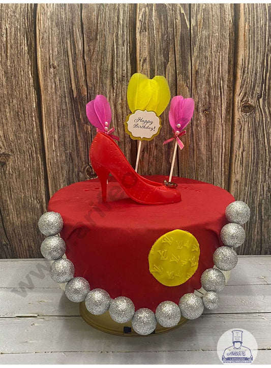 CAKE DECOR™ 1 Pieces Red High Heels Shoe Toys Cake Toppers (SB-T-CJ012-Shoe-Red)