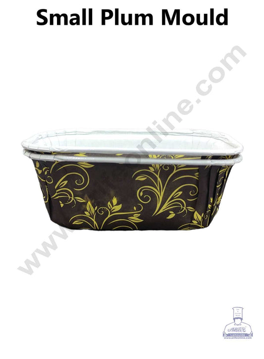 CAKE DECOR™ 10 Pcs Small Brown Light Golden Design Bake and Serve Plum Cake Mold