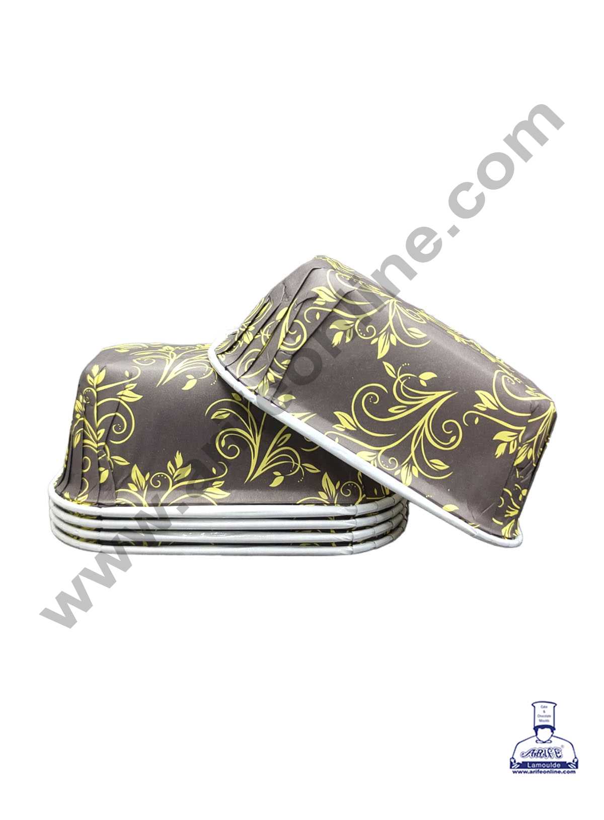 CAKE DECOR™ 10 Pcs Small Brown Light Golden Design Bake and Serve Plum Cake Mold