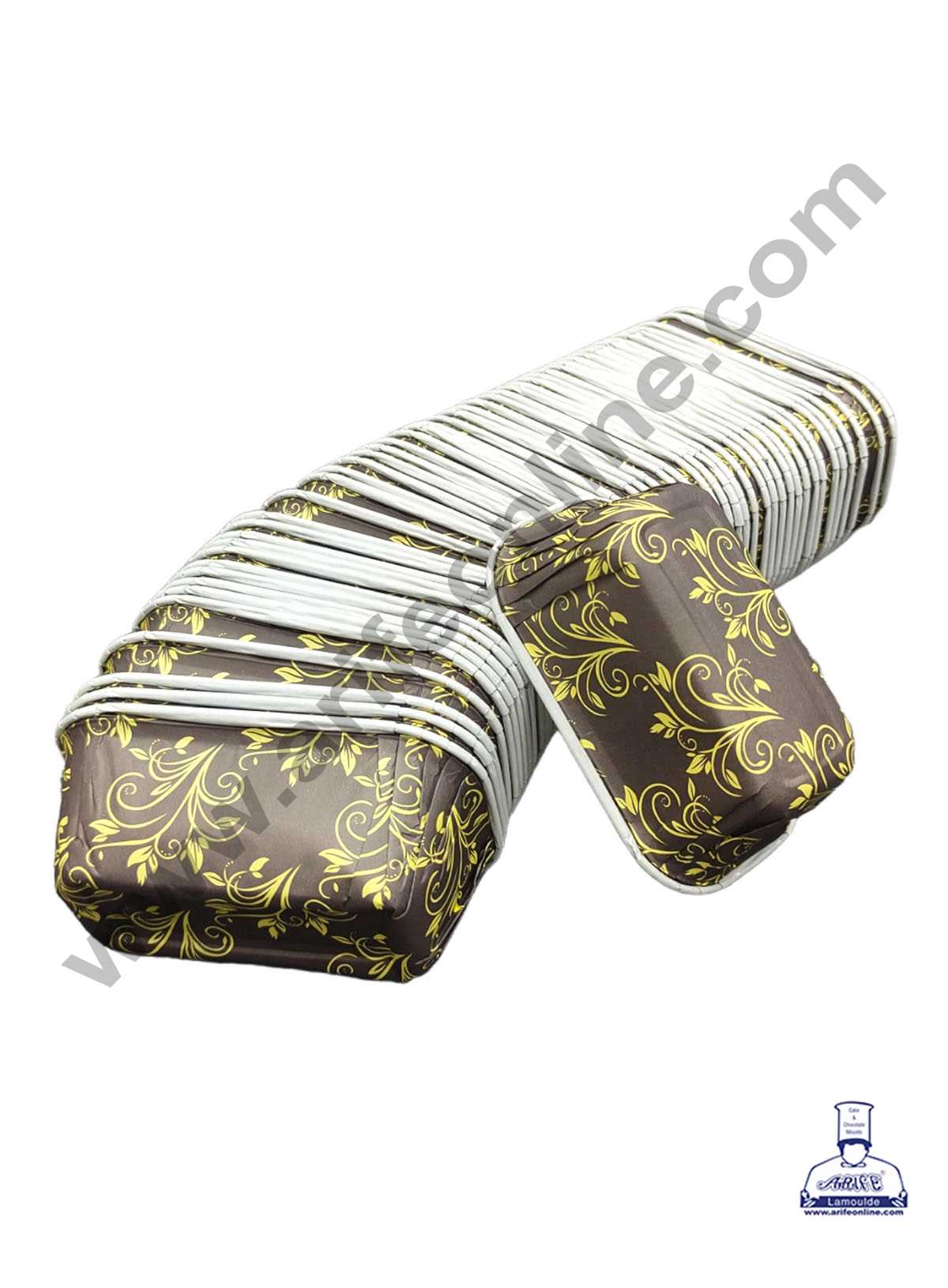 CAKE DECOR™ 10 Pcs Small Brown Light Golden Design Bake and Serve Plum Cake Mold