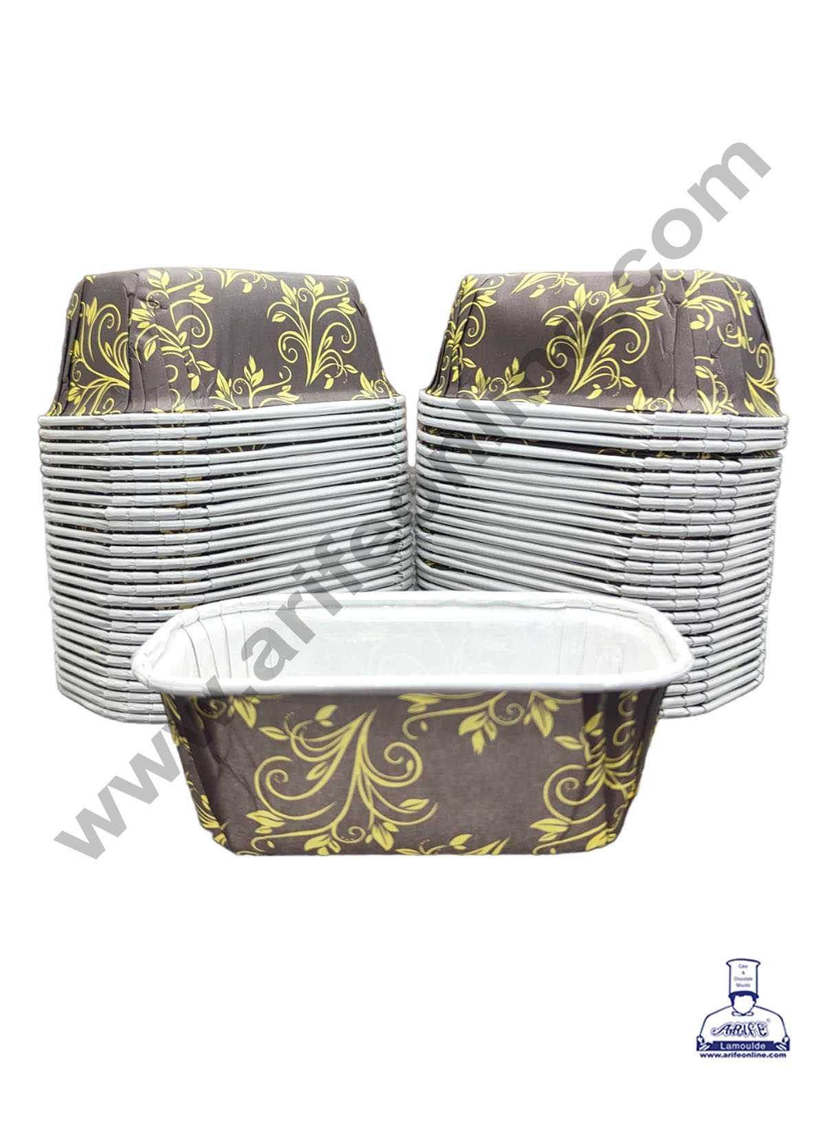 CAKE DECOR™ 10 Pcs Small Brown Light Golden Design Bake and Serve Plum Cake Mold