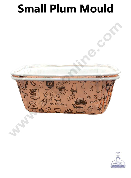 CAKE DECOR™ 10 Pcs Small Brown Paper Bake and Serve Plum Cake Mold