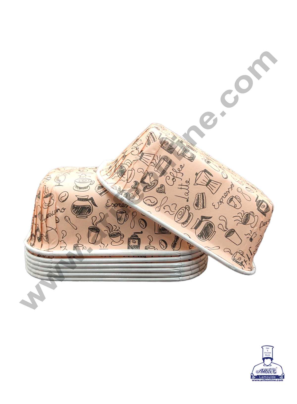 CAKE DECOR™ 10 Pcs Small Brown Paper Bake and Serve Plum Cake Mold