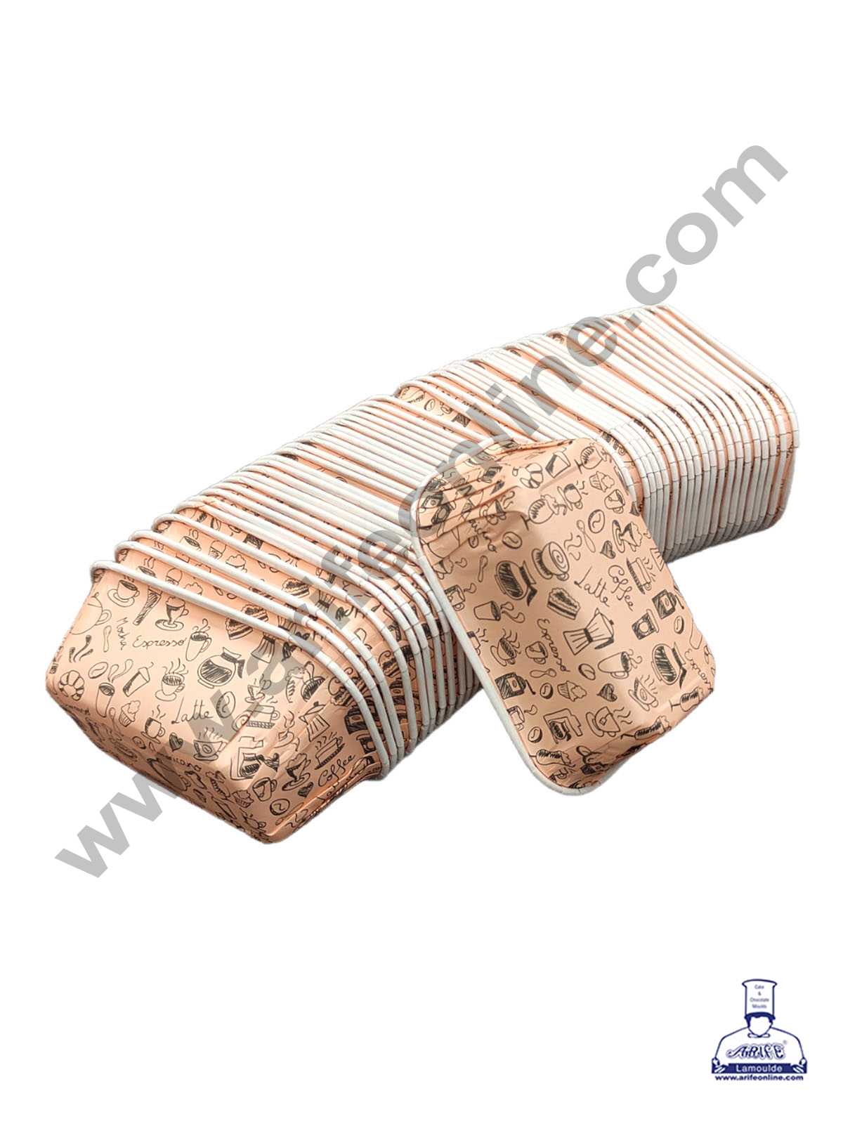 CAKE DECOR™ 10 Pcs Small Brown Paper Bake and Serve Plum Cake Mold