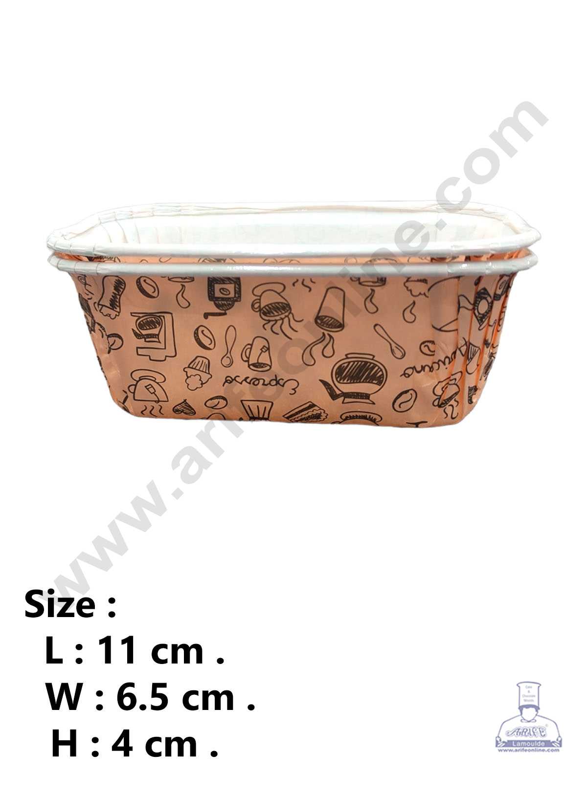 CAKE DECOR™ 10 Pcs Small Brown Paper Bake and Serve Plum Cake Mold