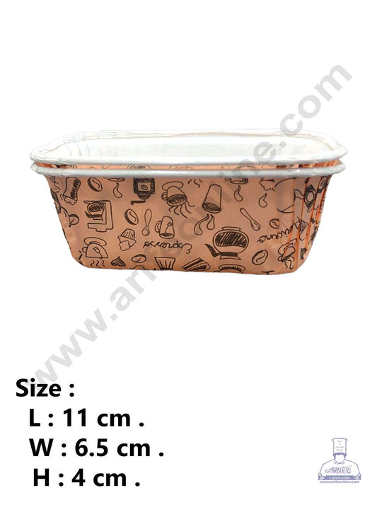 CAKE DECOR™ 10 Pcs Small Brown Paper Bake and Serve Plum Cake Mold