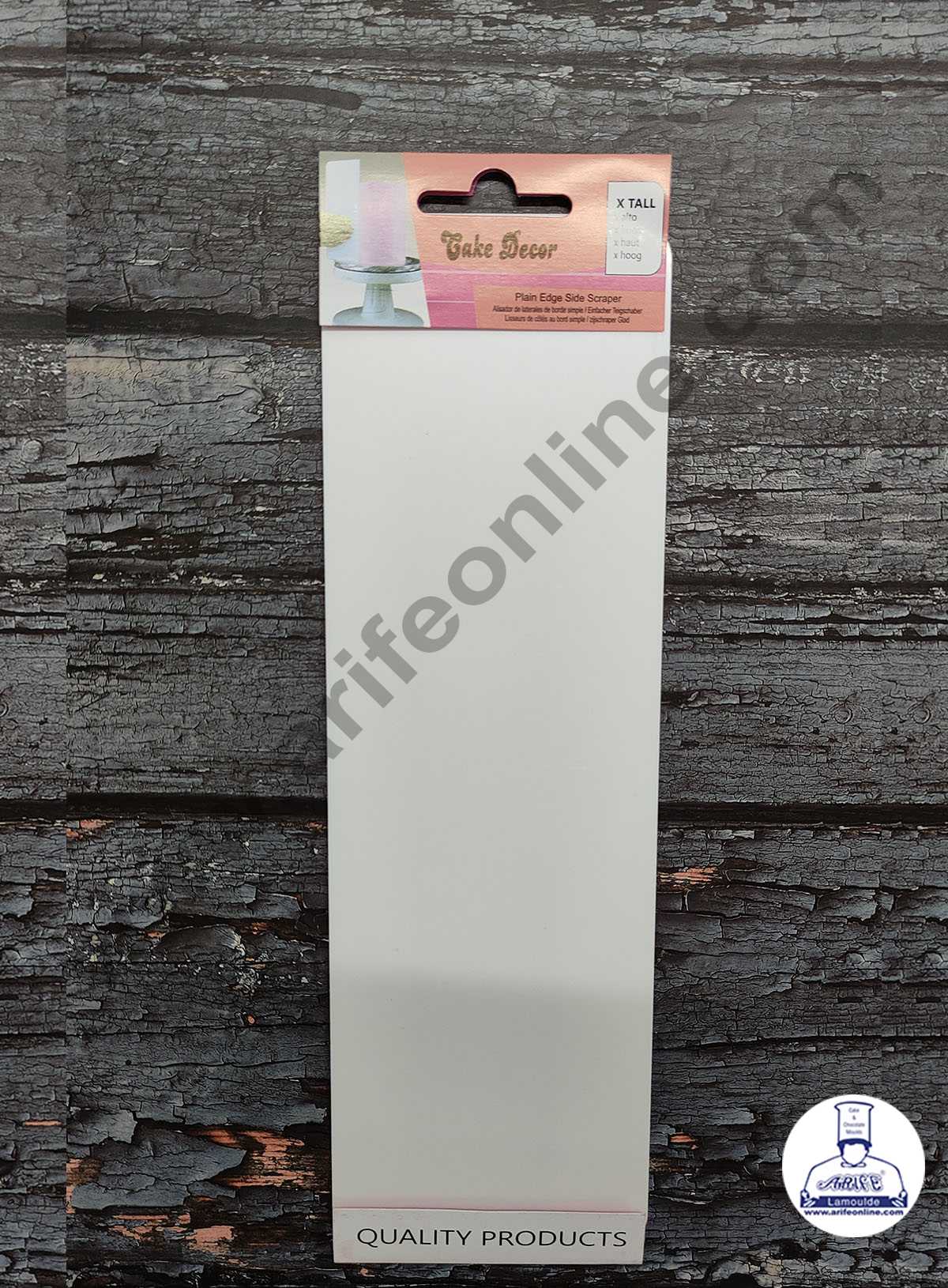 CAKE DECOR™ 1pc Plastic Tall Cake Scrapper Large Smoother Icing Fondant Cake Decorating Pastry Baking Tool - 30 cm ( ZN-2778 )