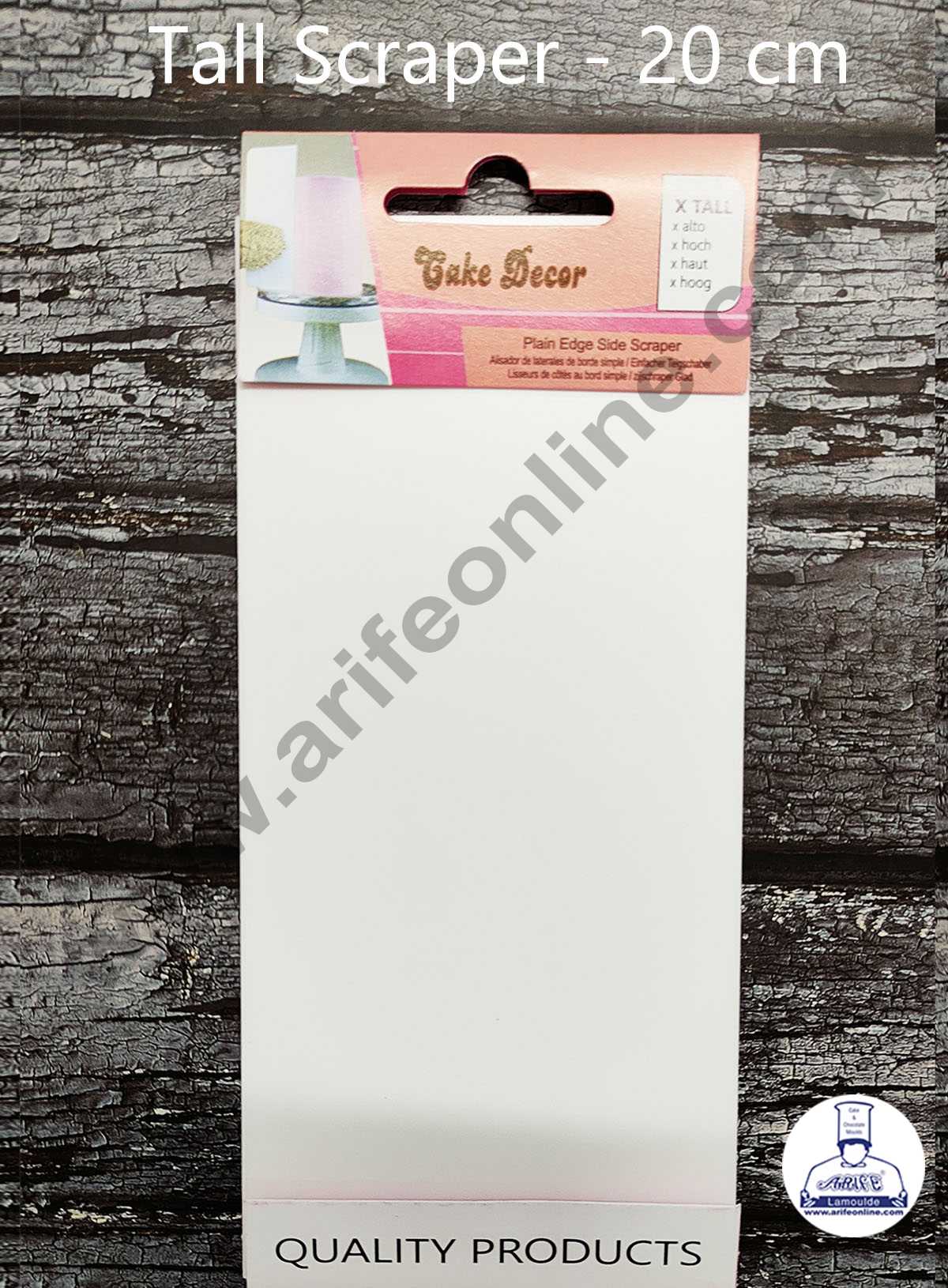 CAKE DECOR™ 1pc Plastic Tall Cake Scrapper Medium – 20 cm ( ZN-2777 )