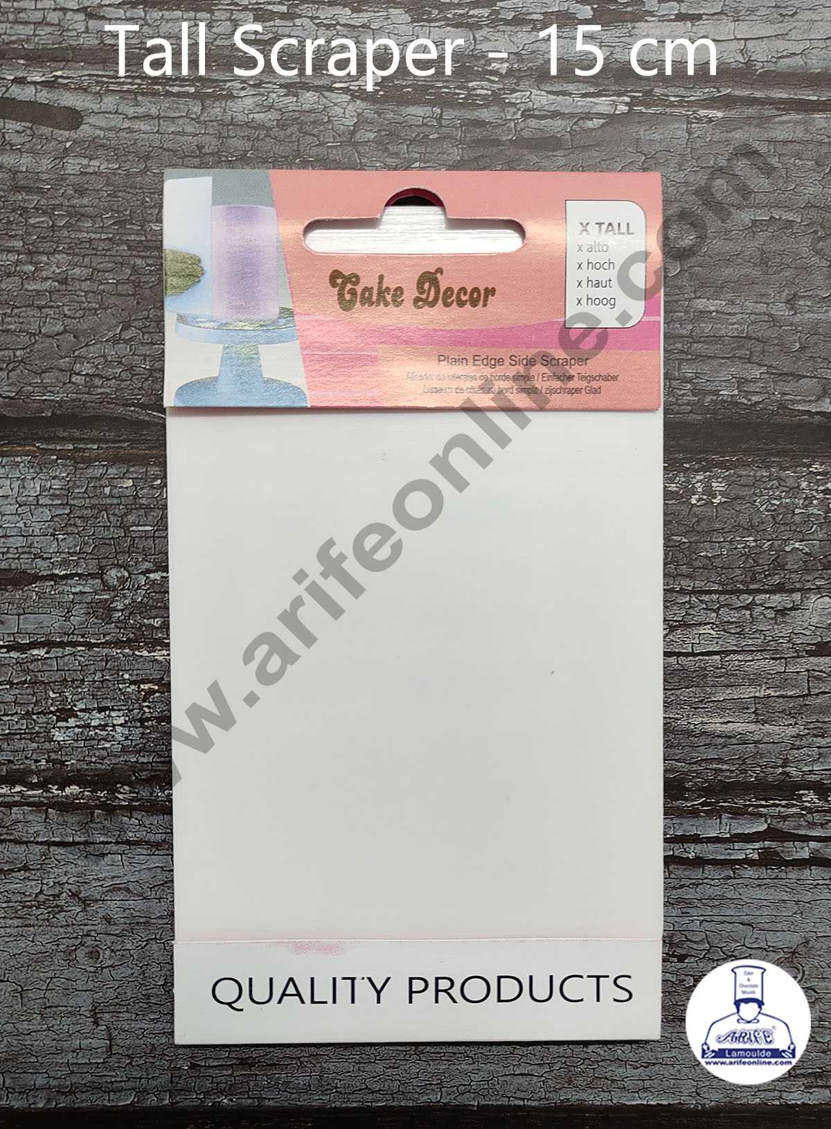 CAKE DECOR™ 1pc Plastic Tall Cake Scrapper Small Smoother Icing Fondant Cake Decorating Pastry Baking Tool ZN-2775