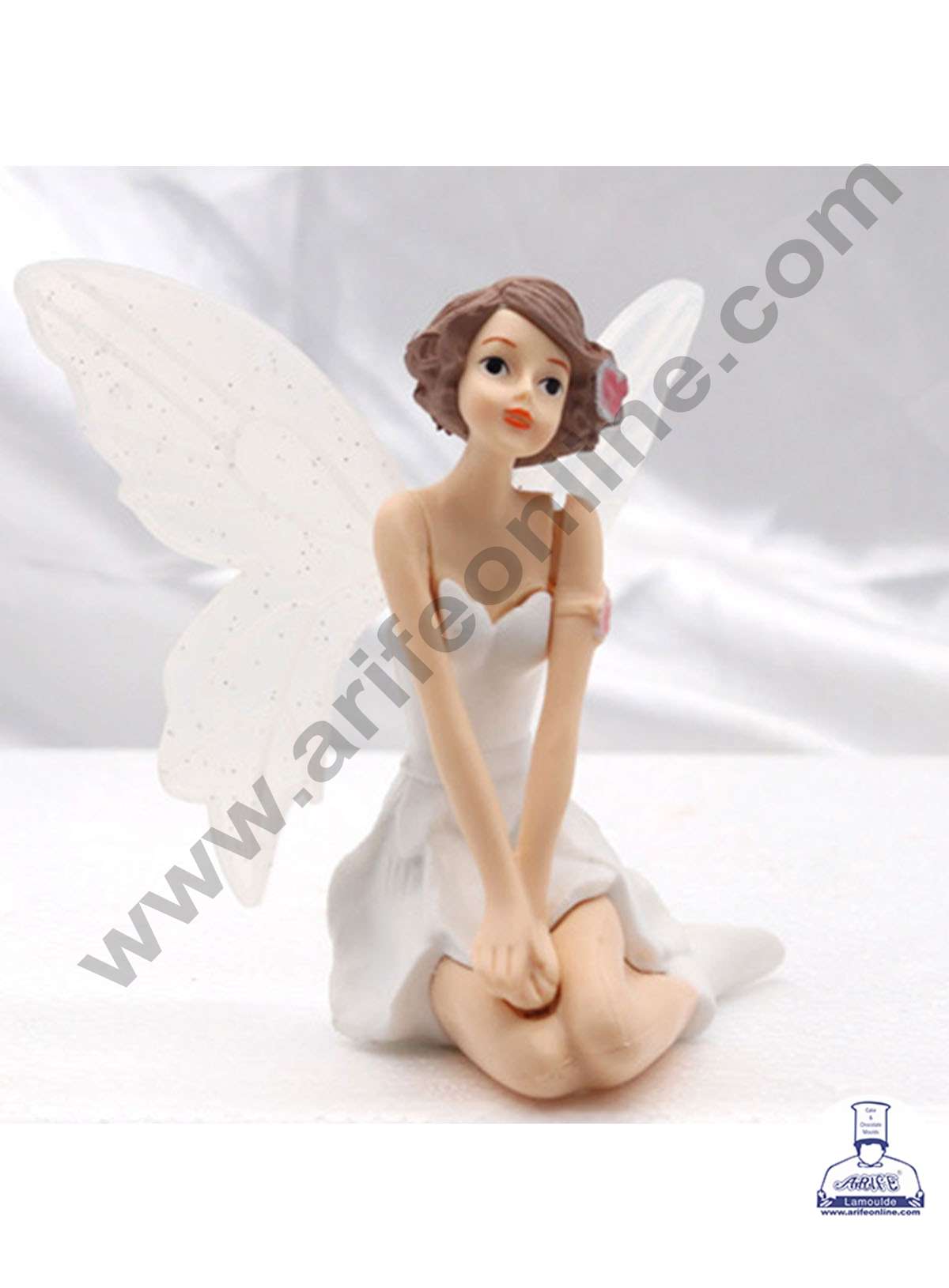 CAKE DECOR™ 3 Pieces Fairy With Wings Plastic Toys for Cake Toppers