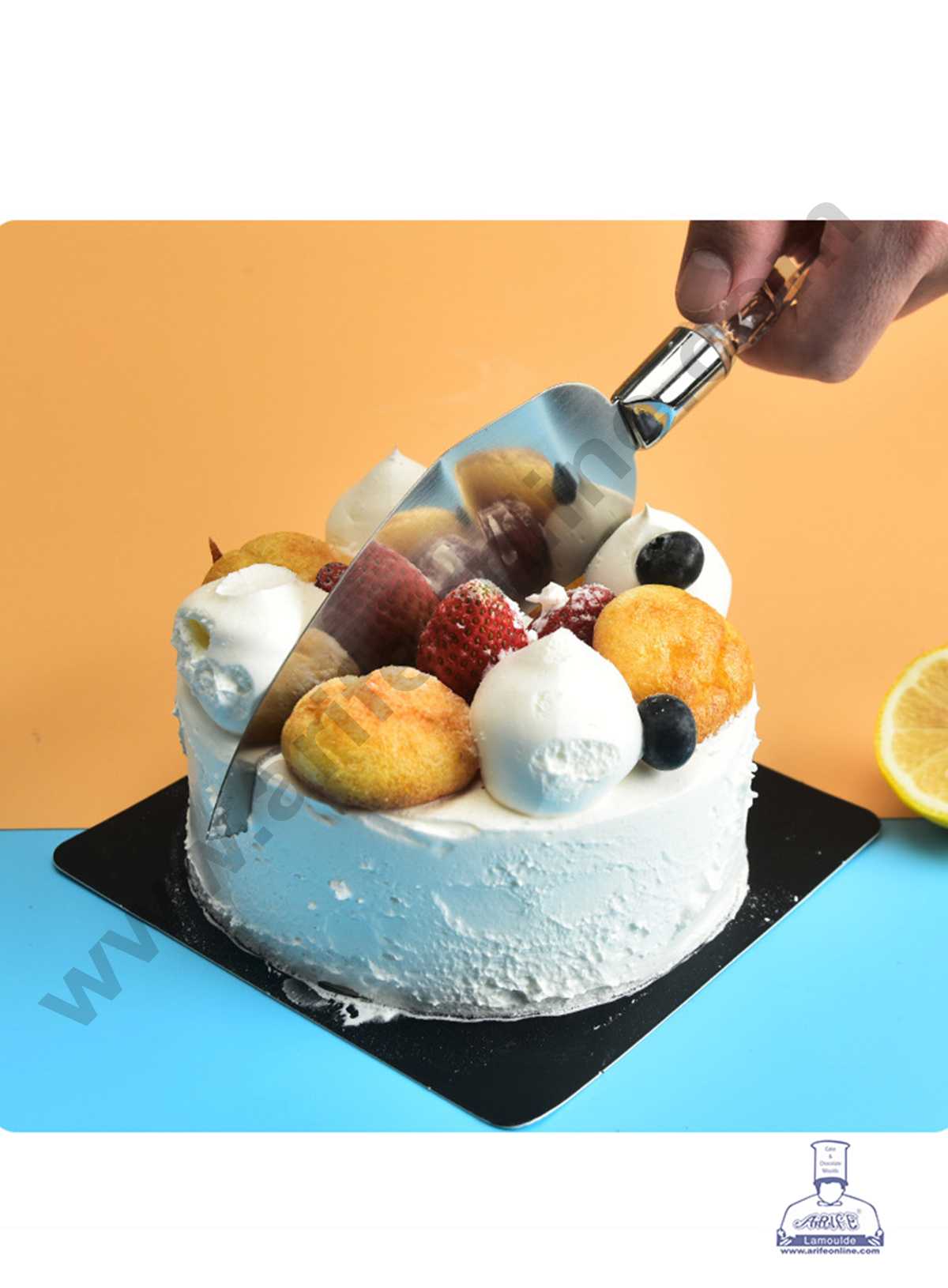 CAKE DECOR™ 2 pcs Set Multi-purpose Cake Knife and Cake Shovel Acrylic Handle with Stainless Steel Blade Baking Supplies (SBS-231)
