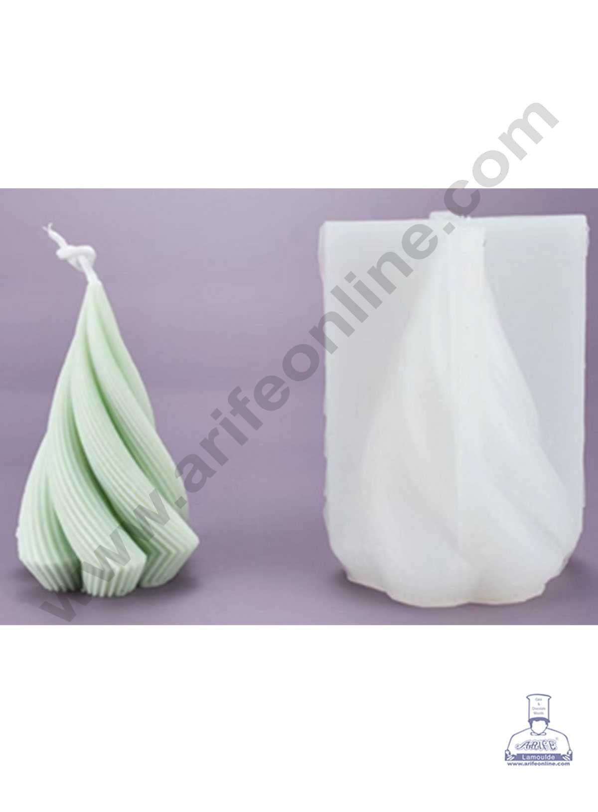 CAKE DECOR™ 3D Silicon 1 Cavity Spiral Cone Column Shape Silicon Candle Moulds SBSP-DYF6852