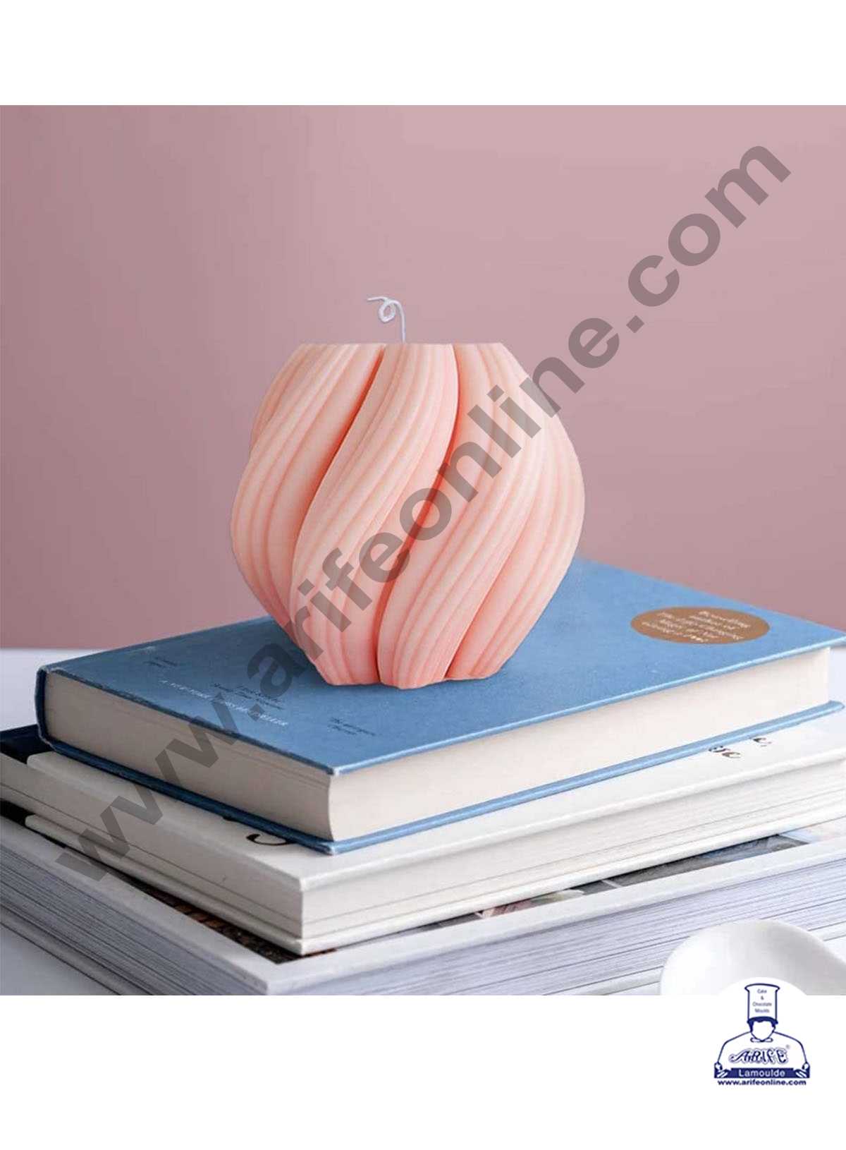 CAKE DECOR™ 3D Silicon 1 Cavity Wavy Twirl Shape Silicon Candle Moulds SBSP-DYF6833