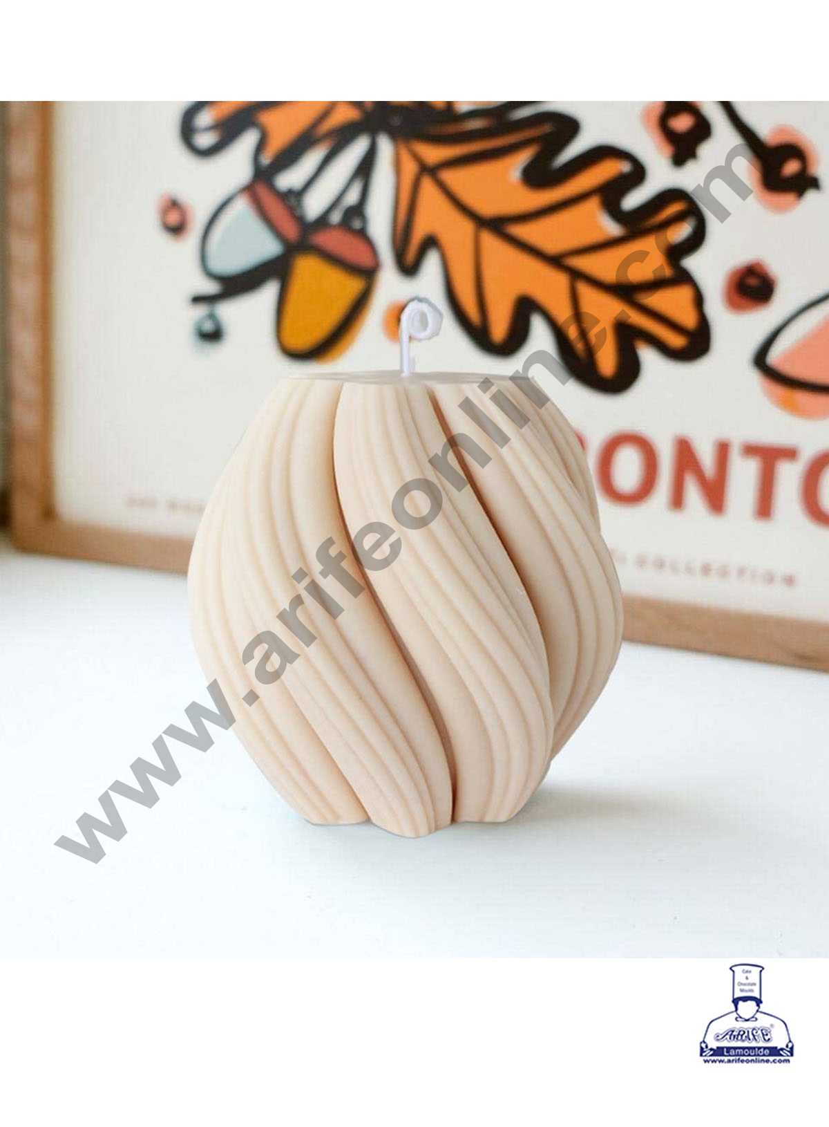 CAKE DECOR™ 3D Silicon 1 Cavity Wavy Twirl Shape Silicon Candle Moulds SBSP-DYF6833