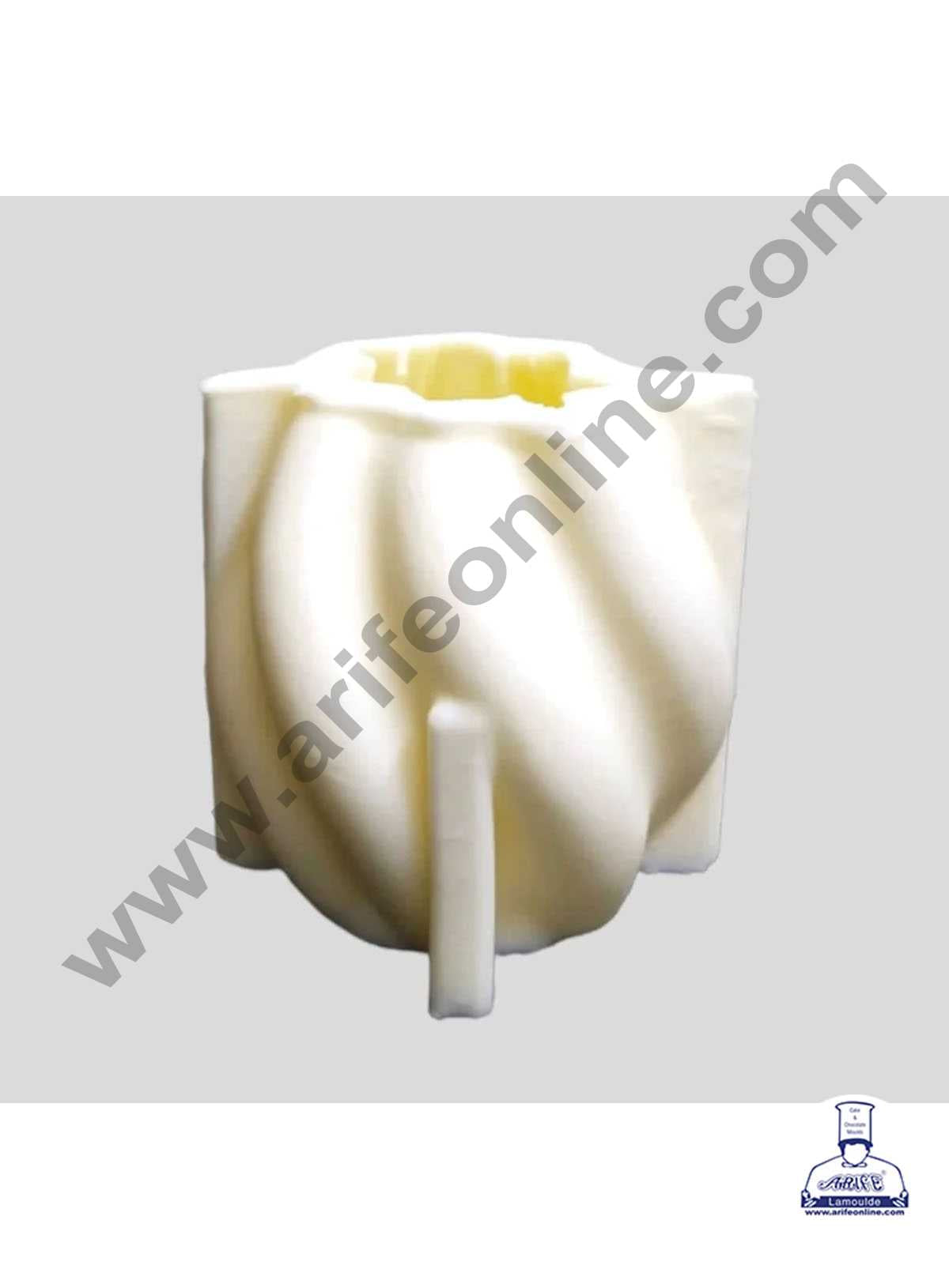 CAKE DECOR™ 3D Silicon 1 Cavity Wavy Twirl Shape Silicon Candle Moulds SBSP-DYF6833