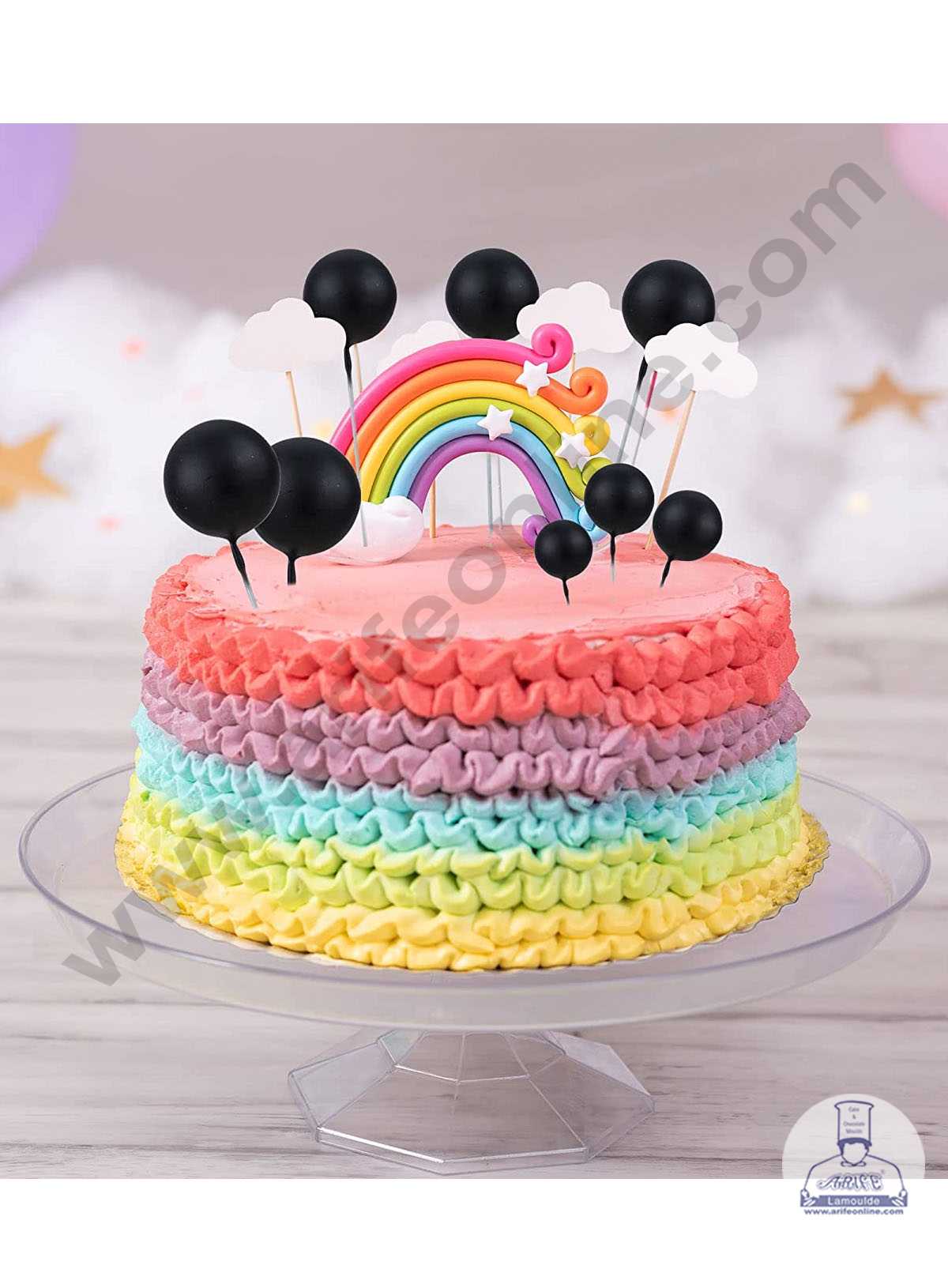CAKE DECOR™ Black Faux Balls Topper For Cake and Cupcake Decoration - 20 pcs Pack (SB-BlackBall-20)