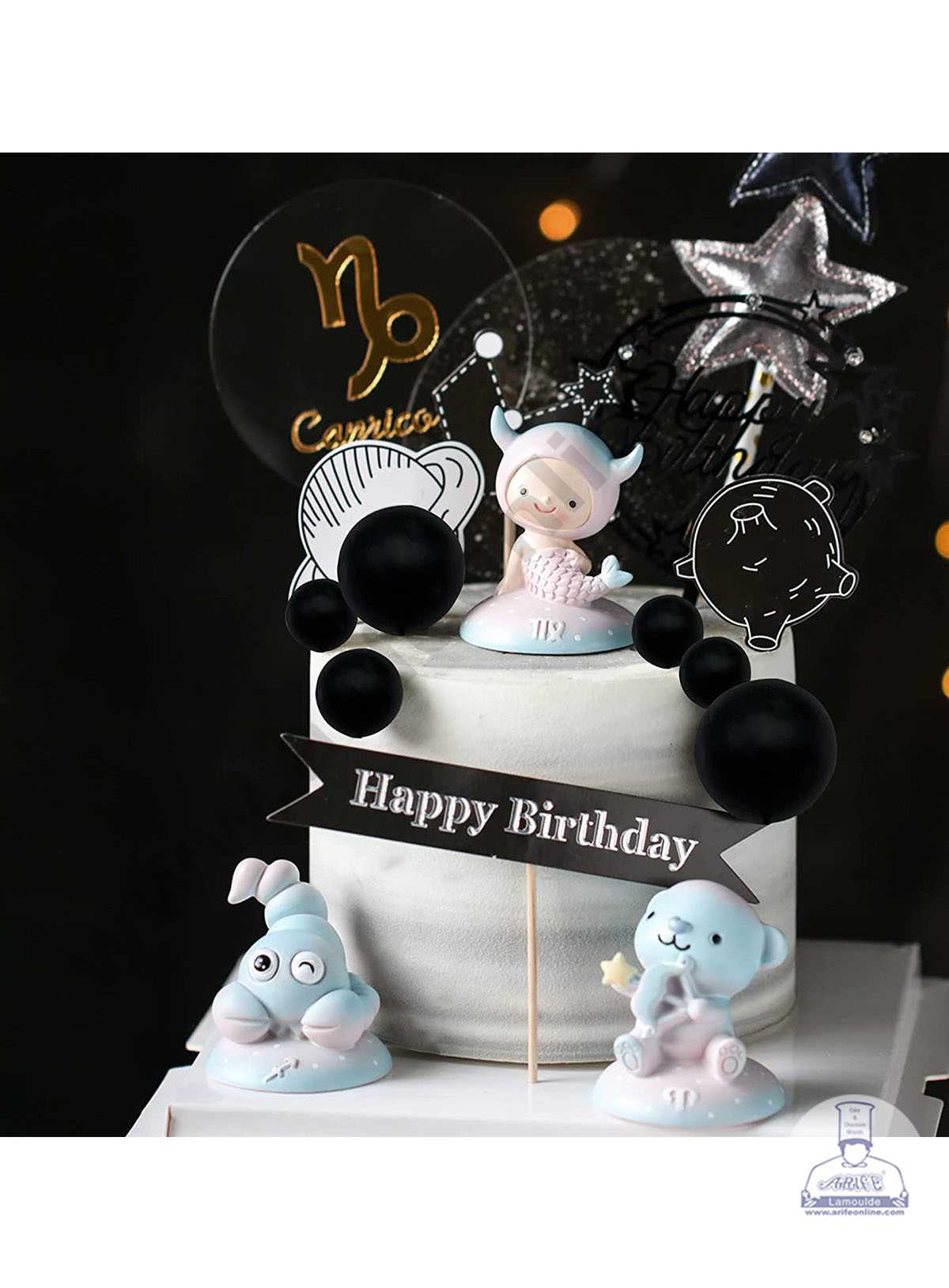 CAKE DECOR™ Black Faux Balls Topper For Cake and Cupcake Decoration - 20 pcs Pack (SB-BlackBall-20)