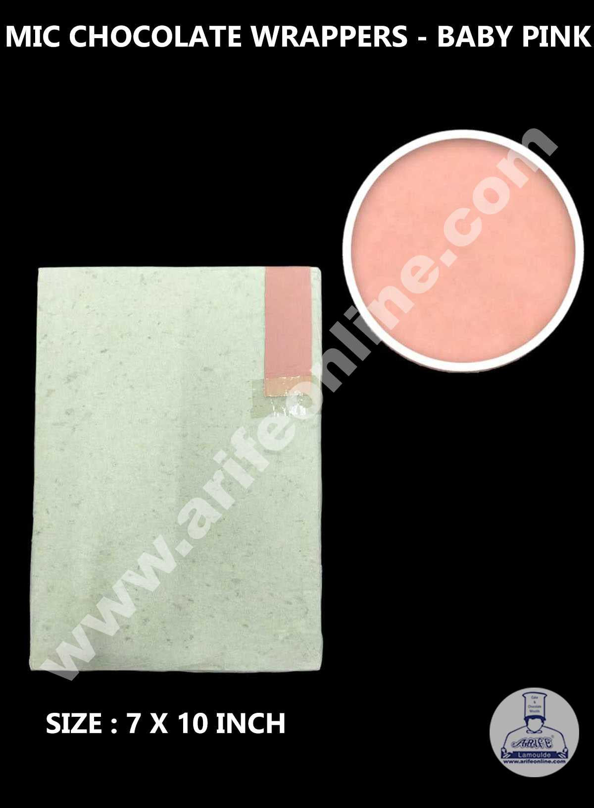 CAKE DECOR™ MIC Aluminum Foil Chocolate Wrapper - Baby Pink (7x10 Inch)