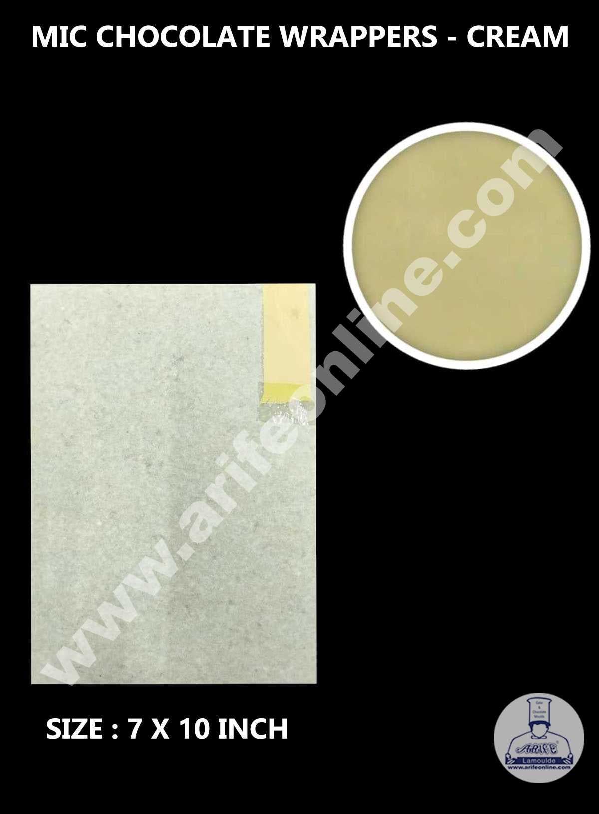 CAKE DECOR™ MIC Aluminum Foil Chocolate Wrapper - Cream (7x10 Inch)