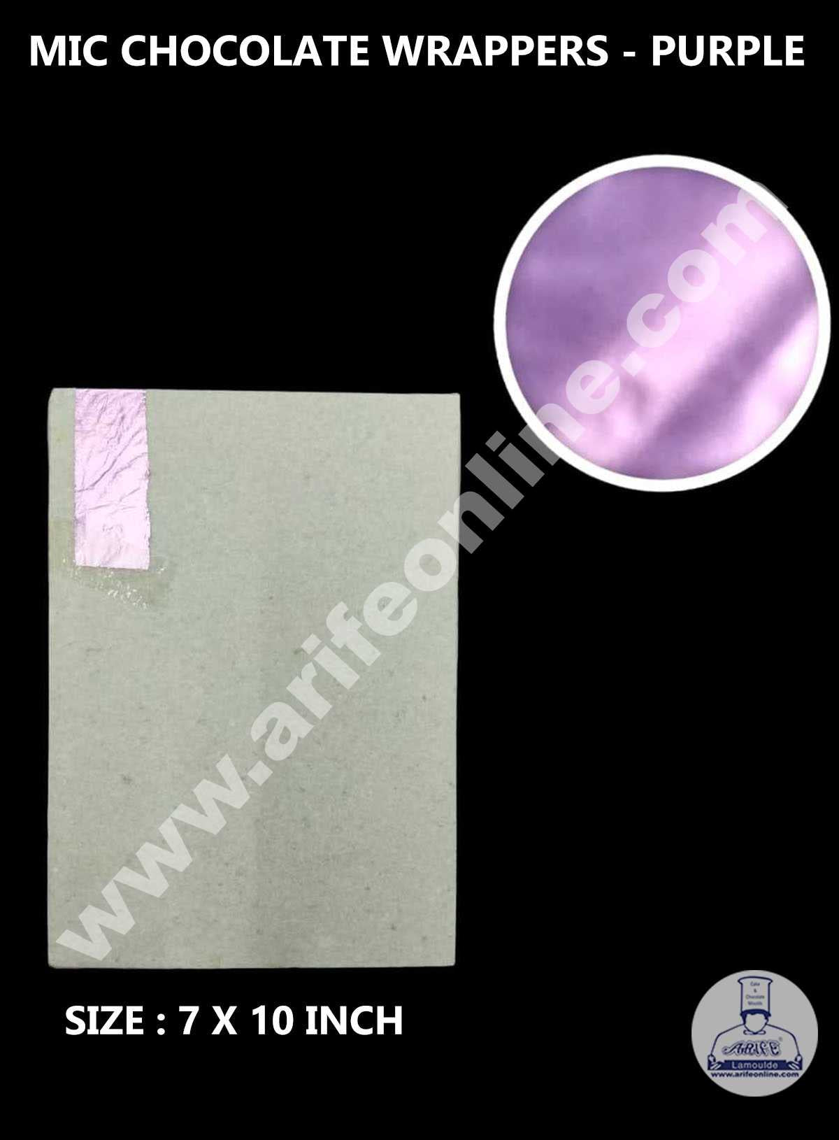 CAKE DECOR™ MIC Aluminum Foil Chocolate Wrapper - Purple (7x10 Inch)