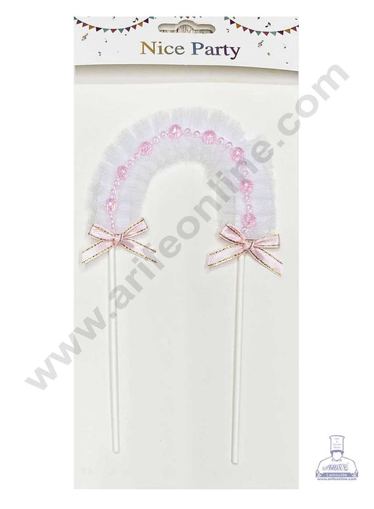 CAKE DECOR™ Net Arch with Beeds Cake Topper - Pink (SB-Topper-302-Pink)