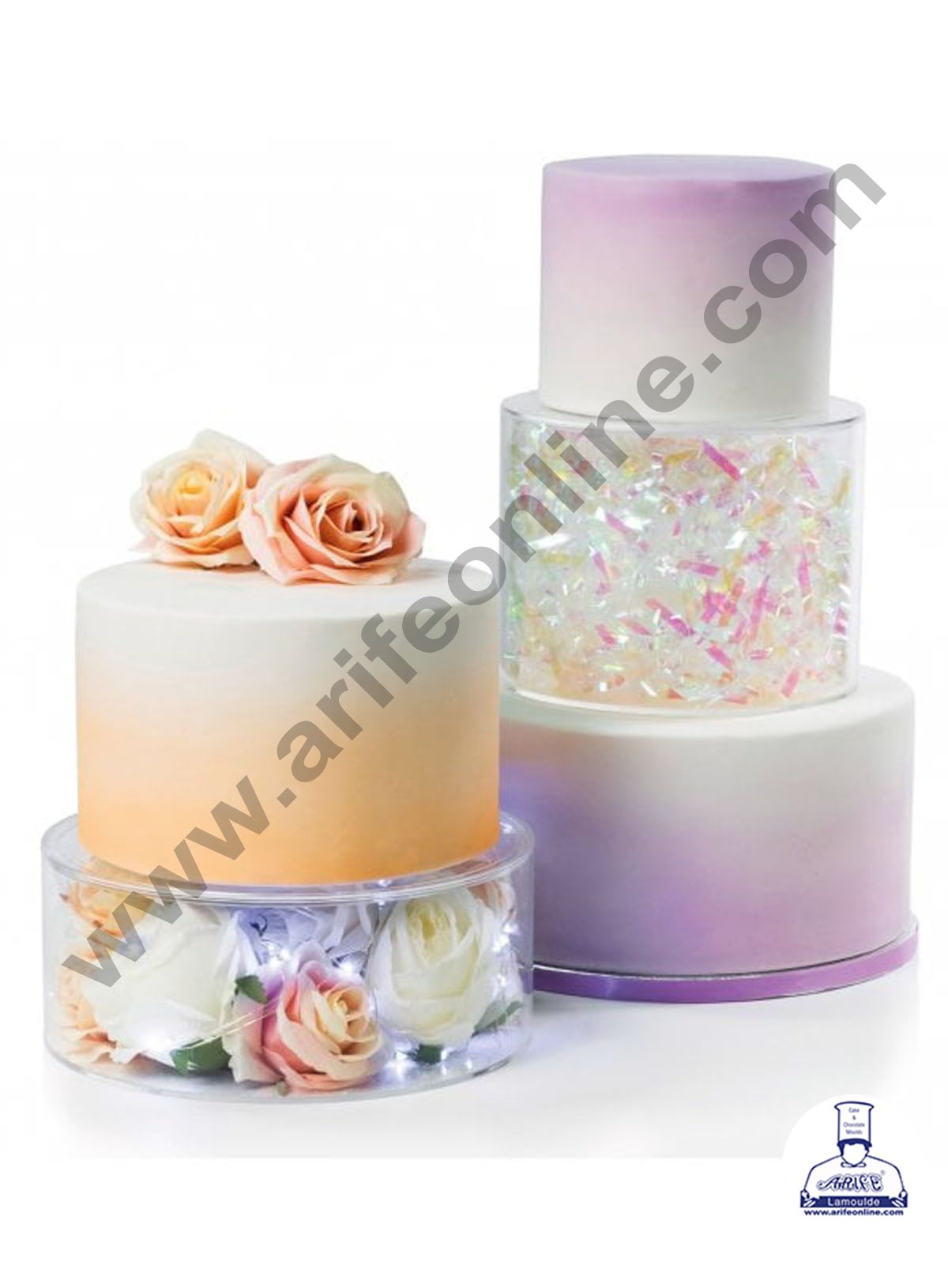 CAKE DECOR™ Round FILL-A-TIER Cake Spacer Acrylic Clear Cake Display Spacer