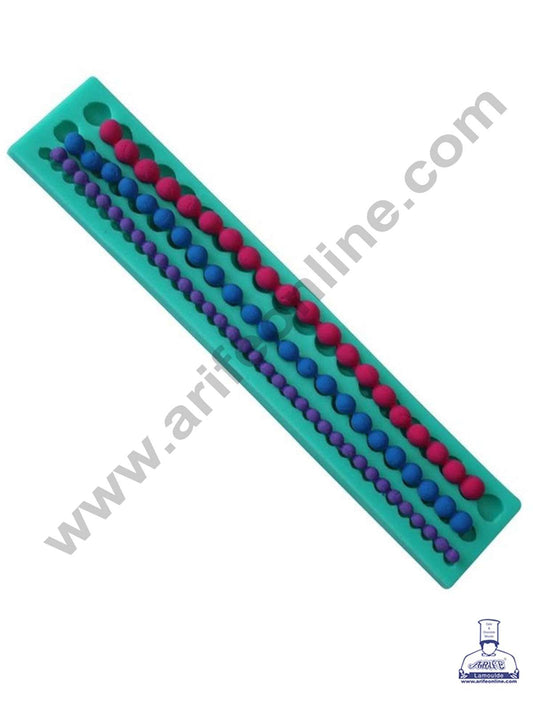 CAKE DECOR™ Silicon 3 Cavity 3D Bead Pearl Silicone Fondant Mold Cake Edge Decoration Marzipan Mould