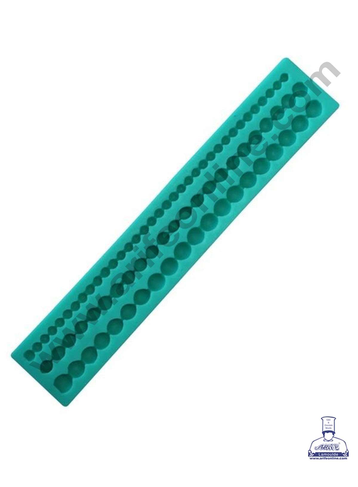 CAKE DECOR™ Silicon 3 Cavity 3D Bead Pearl Silicone Fondant Mold Cake Edge Decoration Marzipan Mould