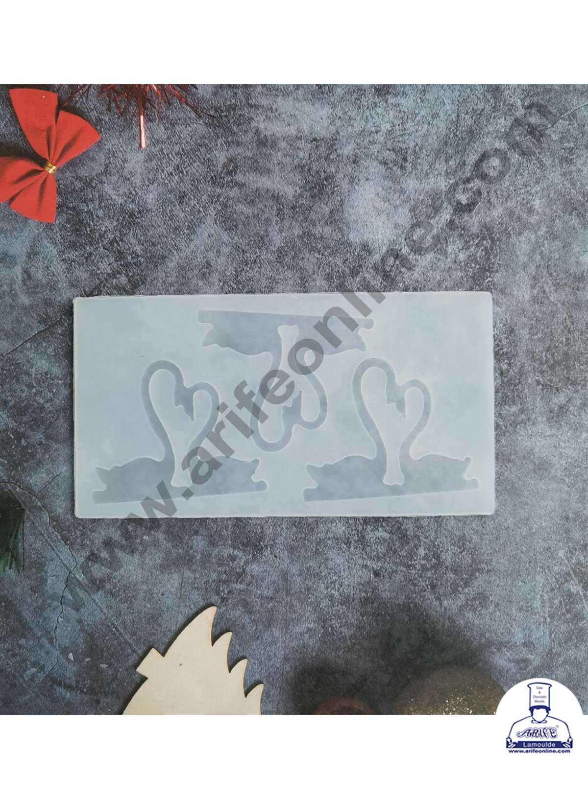 CAKE DECOR™ Silicon 3 in 1 Swan Love Shape Chocolate Garnishing Mould Cake Insert Decoration Mould SBGS-263