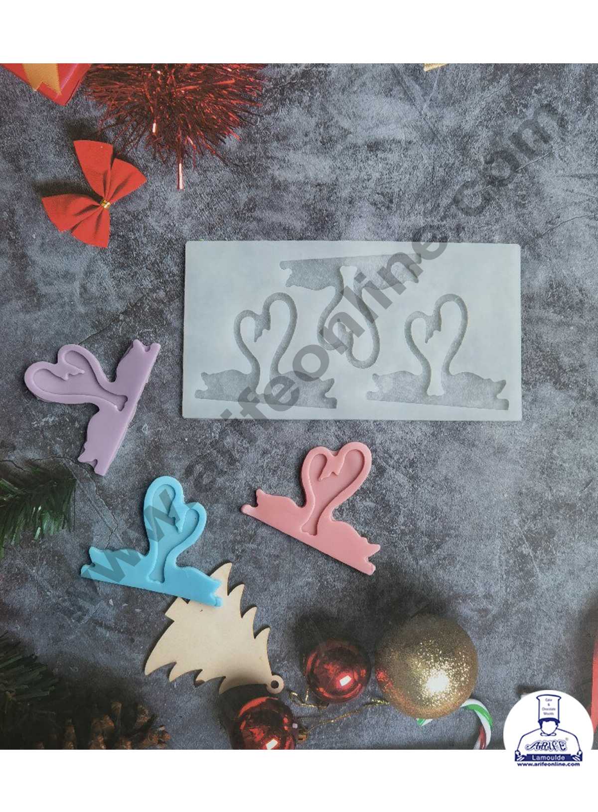 CAKE DECOR™ Silicon 3 in 1 Swan Love Shape Chocolate Garnishing Mould Cake Insert Decoration Mould SBGS-263