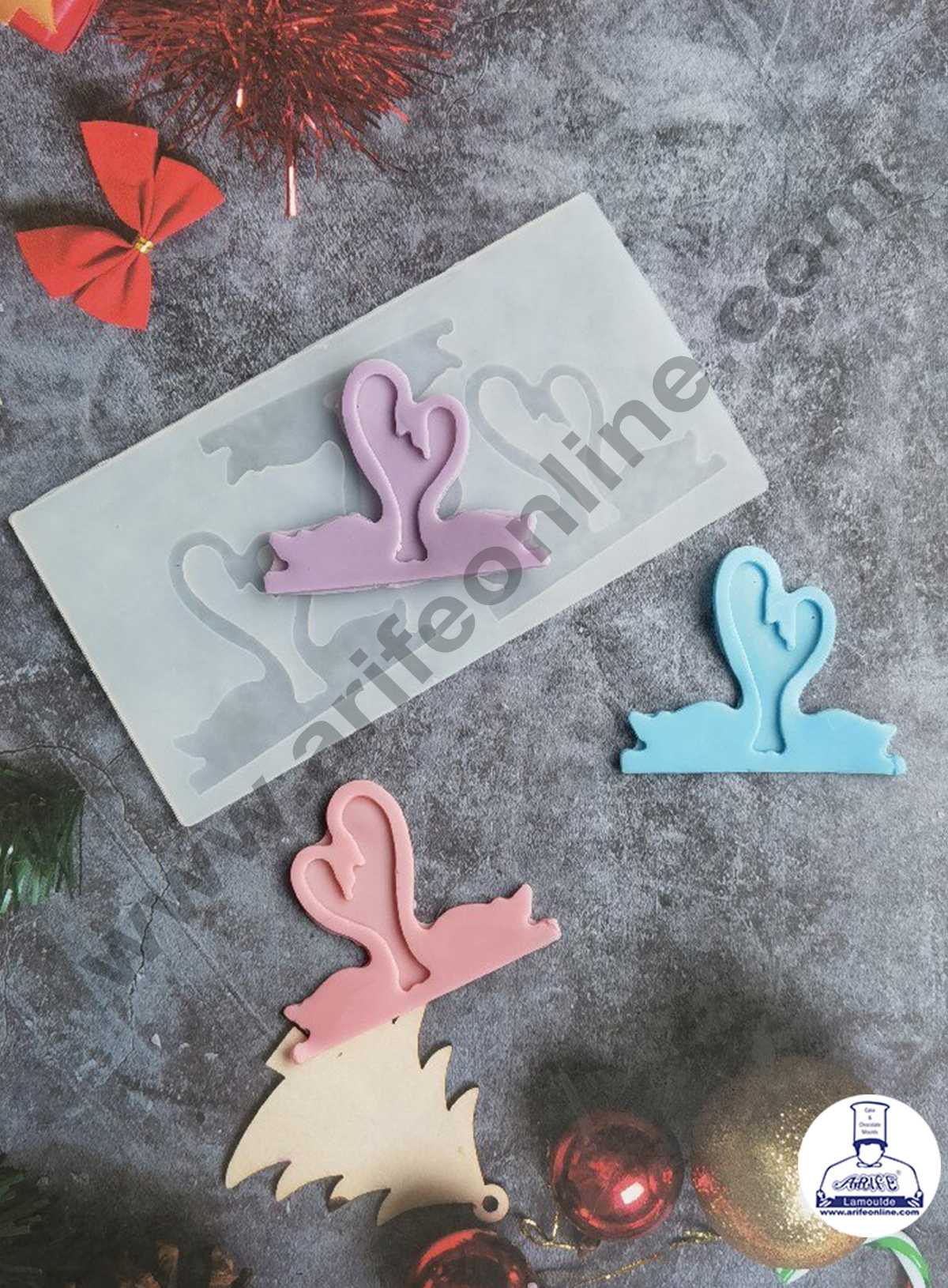 CAKE DECOR™ Silicon 3 in 1 Swan Love Shape Chocolate Garnishing Mould Cake Insert Decoration Mould SBGS-263