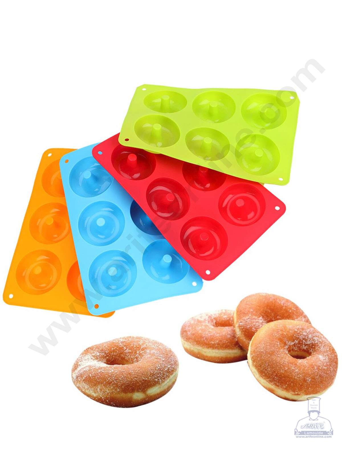 CAKE DECOR™ Silicon 6 Cavity Donut Shape Cake Mould Mousse Cake Mould Cavity Size 7.5x7.5x2.5 CM