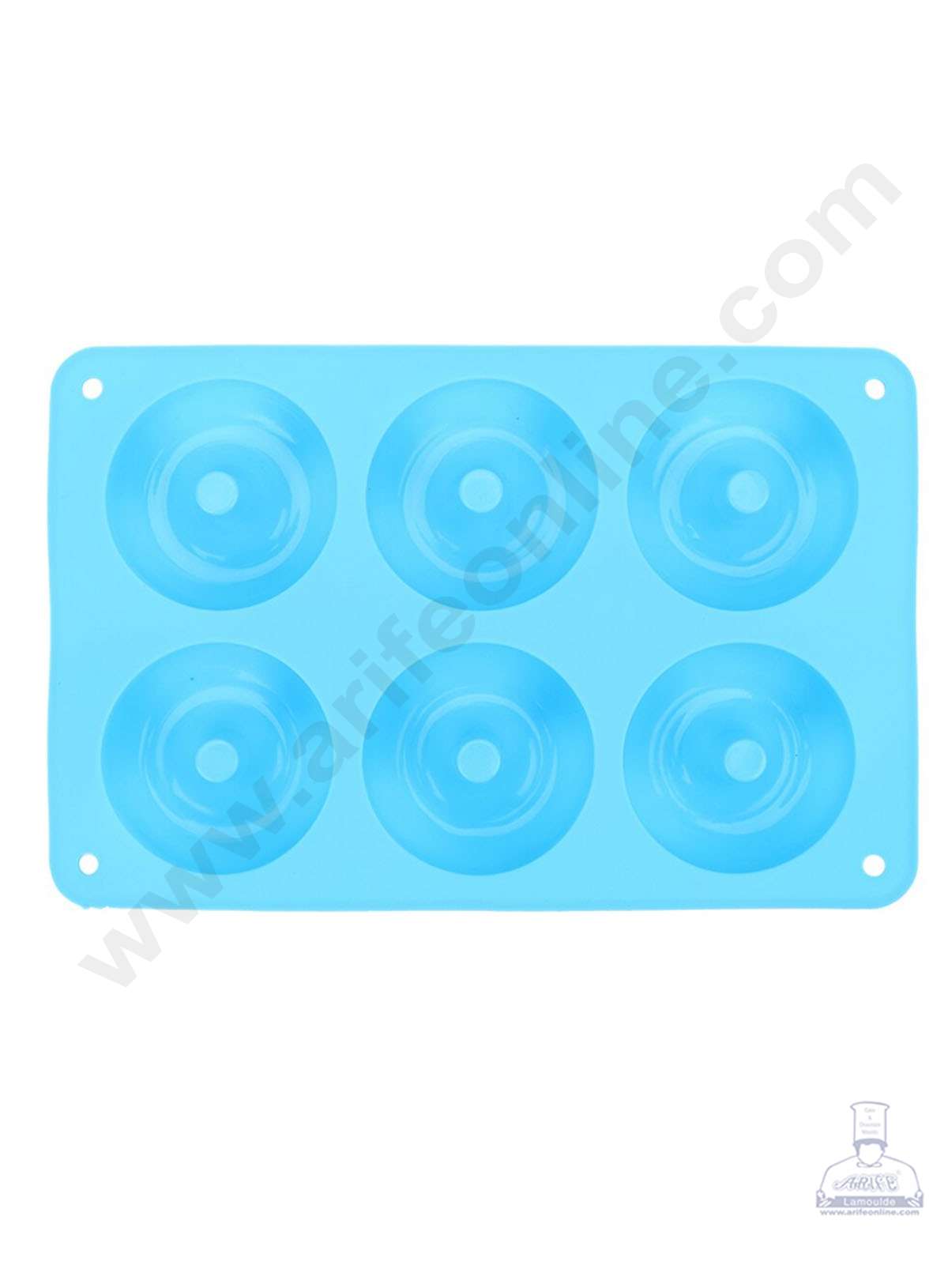 CAKE DECOR™ Silicon 6 Cavity Donut Shape Cake Mould Mousse Cake Mould Cavity Size 7.5x7.5x2.5 CM