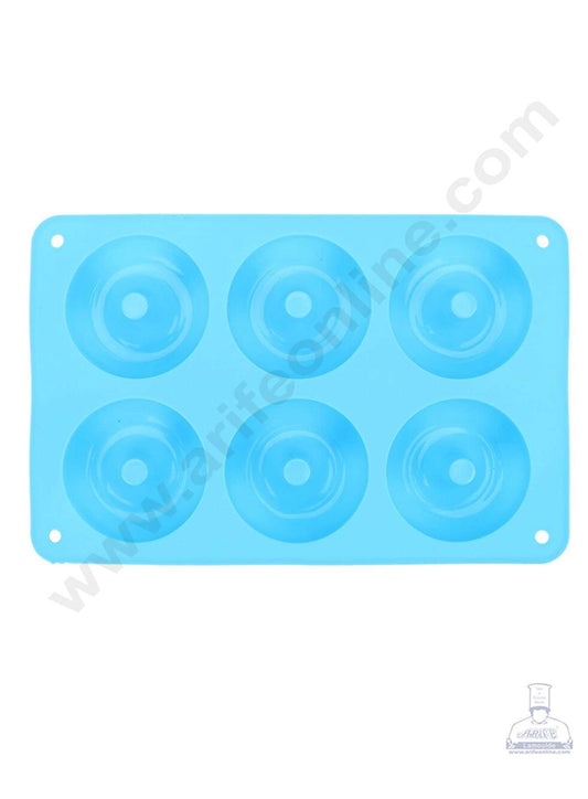 CAKE DECOR™ Silicon 6 Cavity Donut Shape Cake Mould Mousse Cake Mould Cavity Size 7.5x7.5x2.5 CM
