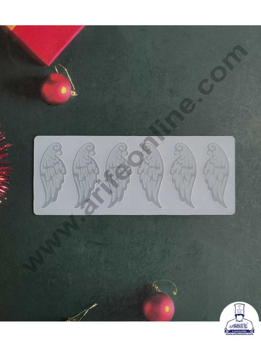 CAKE DECOR™ Silicon 6 in 1 Angle Wings Shape Chocolate Garnishing Mould Cake Insert Decoration Mould SBGS-266