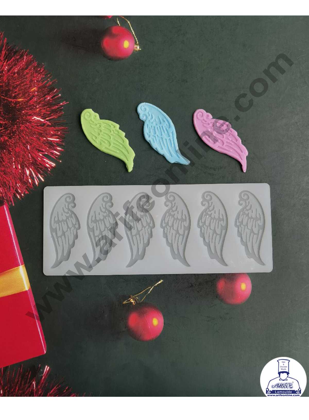 CAKE DECOR™ Silicon 6 in 1 Angle Wings Shape Chocolate Garnishing Mould Cake Insert Decoration Mould SBGS-266