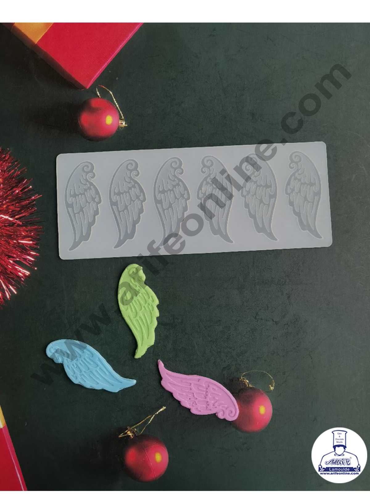 CAKE DECOR™ Silicon 6 in 1 Angle Wings Shape Chocolate Garnishing Mould Cake Insert Decoration Mould SBGS-266