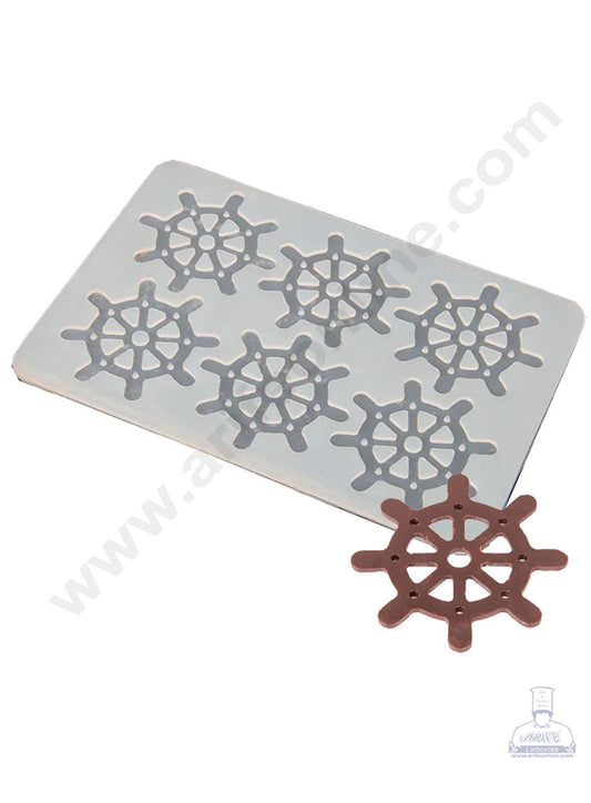 CAKE DECOR™ Silicon 6 in 1 Wheel Shape Chocolate Garnishing Mould Cake Insert Decoration Mould
