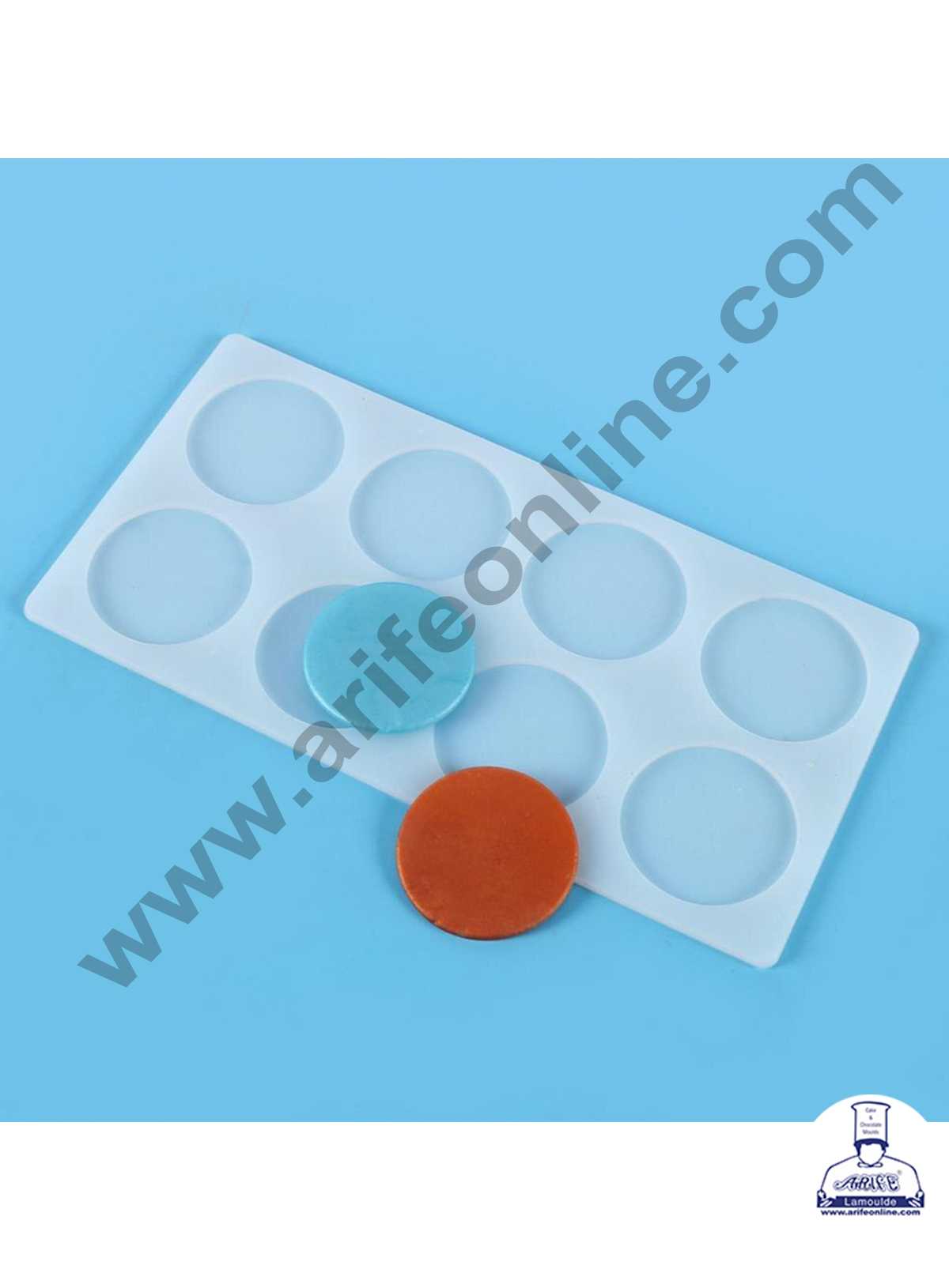 CAKE DECOR™ Silicon 8 in 1 Round Shape Chocolate Garnishing Mould Cake Insert Decoration Mould SBGS-264