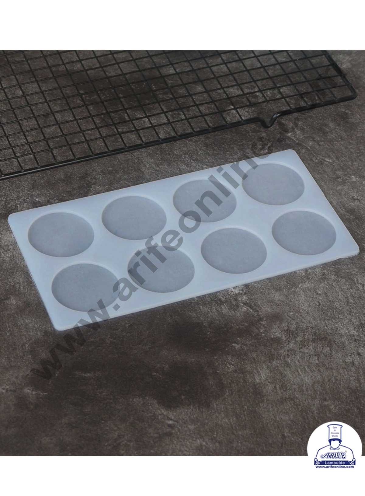 CAKE DECOR™ Silicon 8 in 1 Round Shape Chocolate Garnishing Mould Cake Insert Decoration Mould SBGS-264
